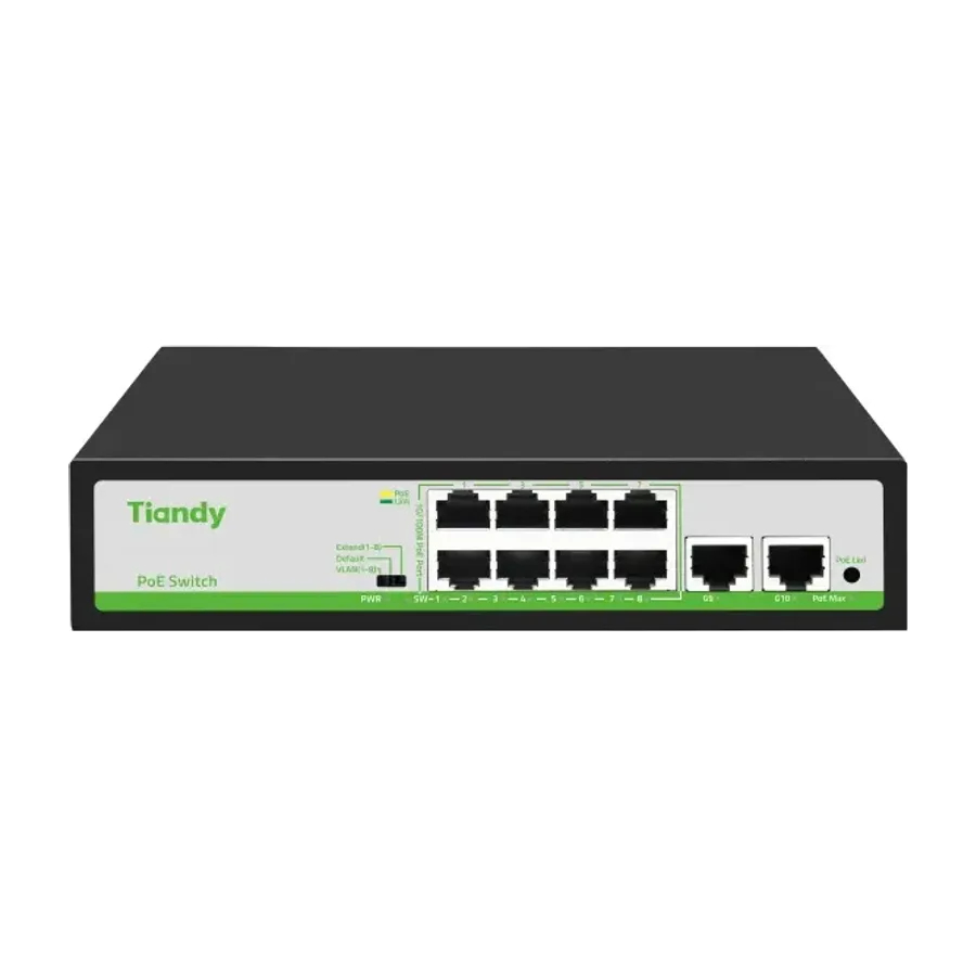 TIANDY TC-P3S010 Spec:H/0820/AT/90 Неуправляемый РоЕ коммутатор, 10 портов 8FE+2GE