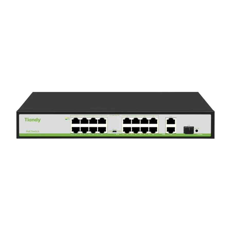 TIANDY TC-P3S019 Spec:H/1621/AT/180 Неуправляемый РоЕ коммутатор, 19 портов 16FE+2GE+1SFP
