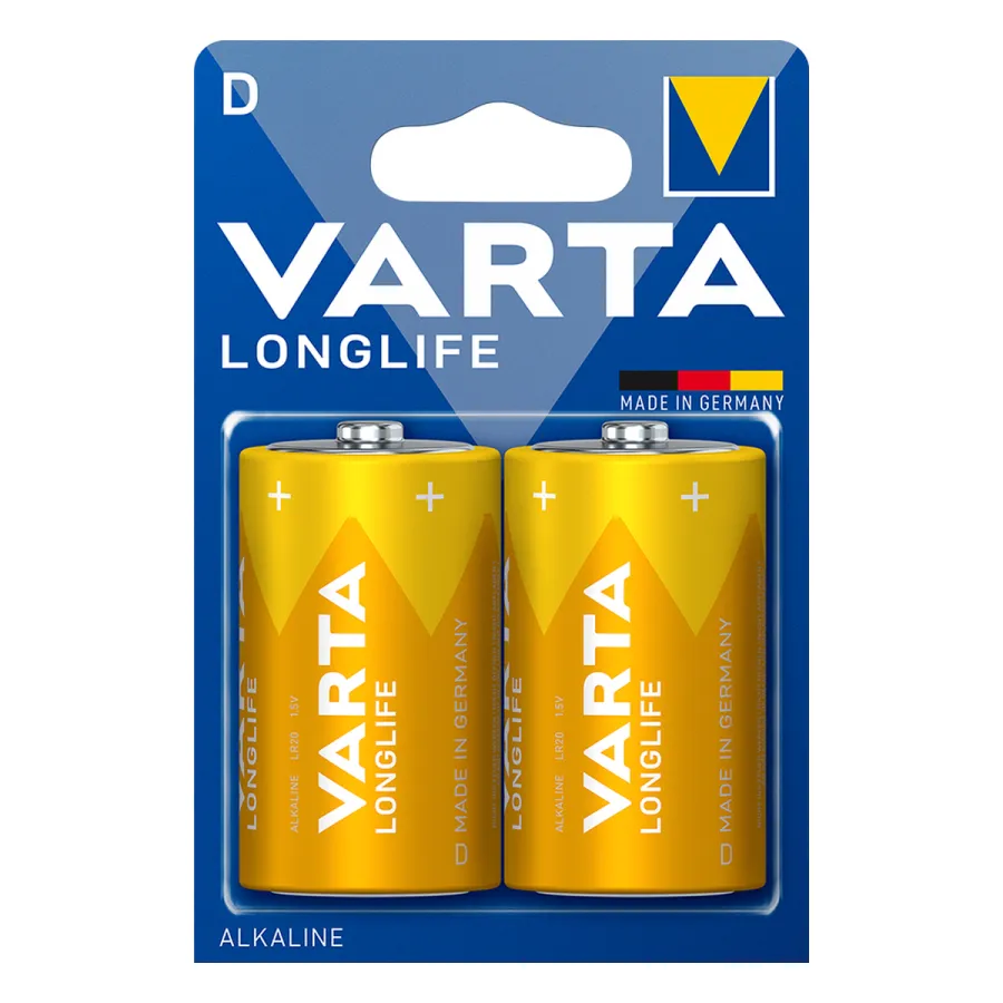 Батарейка VARTA Longlife Mono 1.5V - LR20/D 2 шт. в блистере