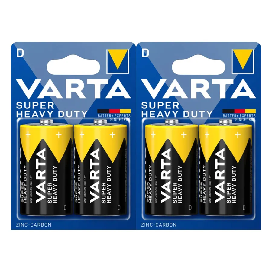 Батарейка VARTA Superlife Mono 1.5V - R20P/D 2 шт. в блистере
