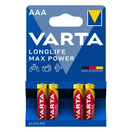 Батарейка VARTA Longlife Power Max Micro 1.5V - LR03/ AAA 4 шт в блистере