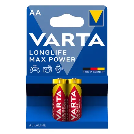Батарейка VARTA Longlife Power Max Mignon 1.5V - LR6/AA 2 шт в блистере