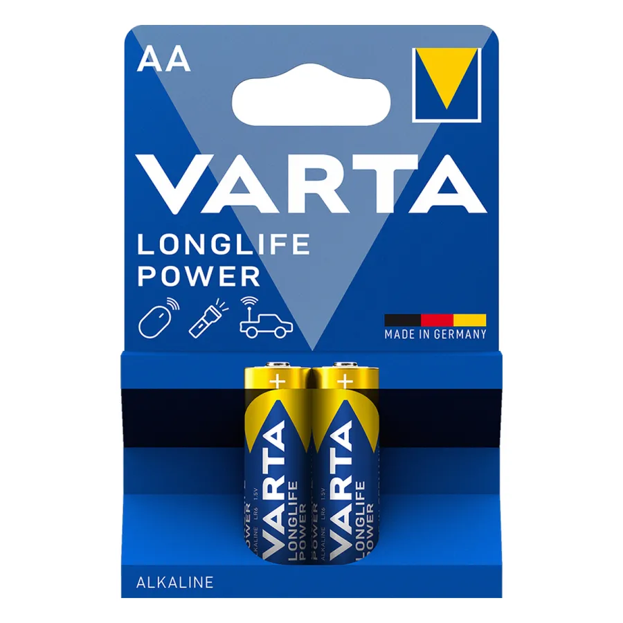 Батарейка VARTA Longlife Power Mignon 1.5V - LR6/AA 2 шт в блистере