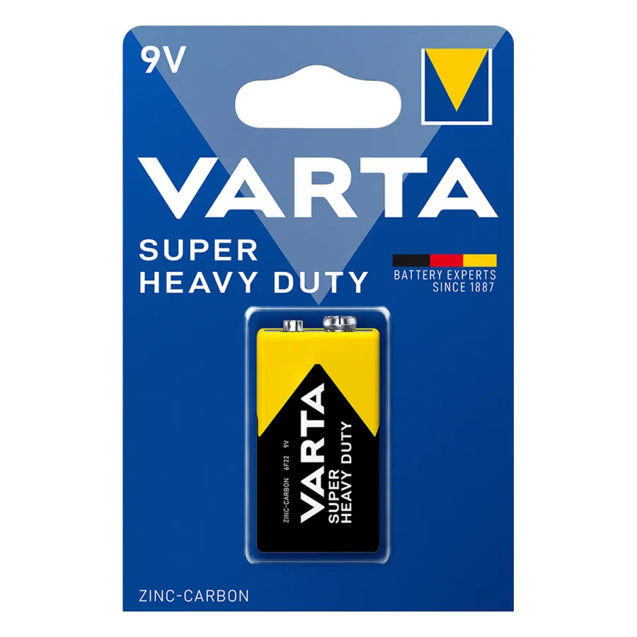 Батарейка VARTA Superlife (Super Heavy Duty) E-Block 9V - 6F22P 1 шт. в блистере