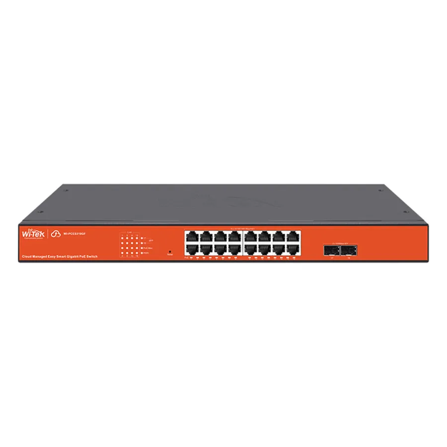 Wi-Tek WI-PCES318GF Коммутатор 16-портовый PoE, управление через Wi-Tek Cloud