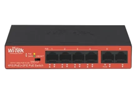 Wi-Tek WI-PS205H V2 Коммутатор 4-портовый неуправляемый PoE