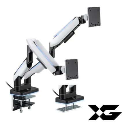 Настольный кронштейн с газлифтом XG MGG-1735D white для 2-х мониторов (17"-35") Белый